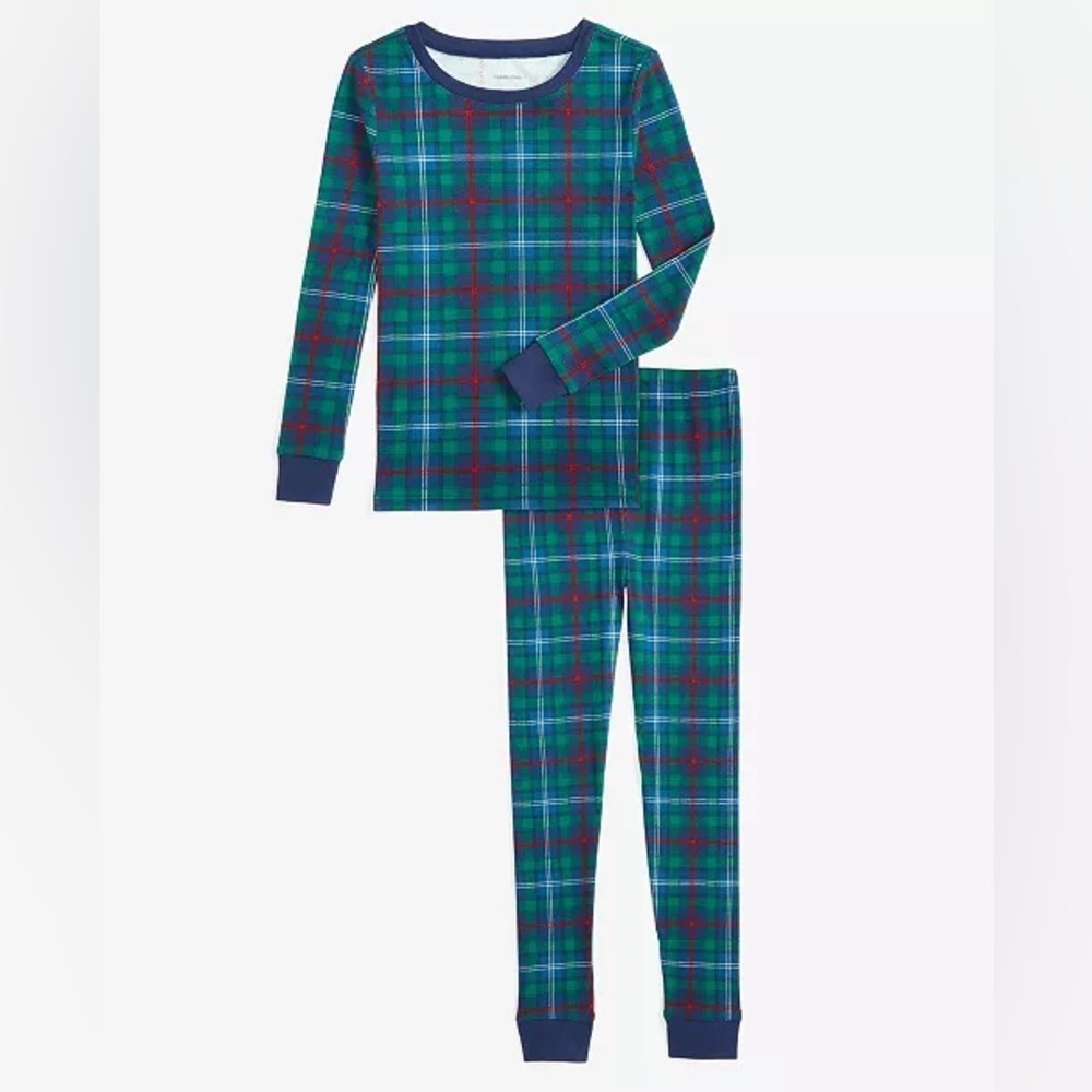 Holiday Lane Kids Plaid Cotton Pajama Set Size 8 NWT